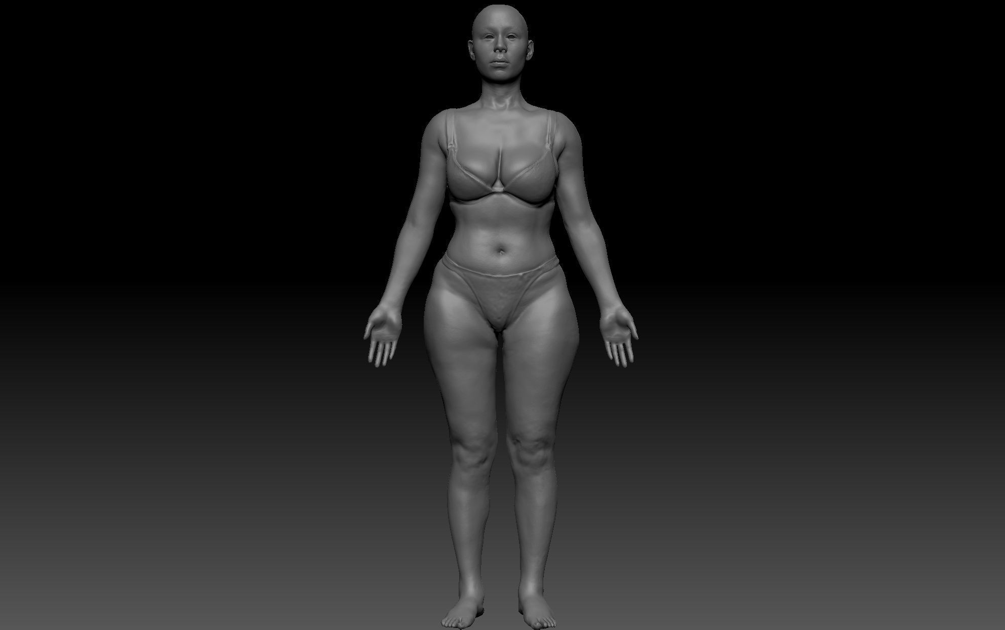 Black Skinny Male Female Complete Anatomy Pack Low-poly 3D model_10