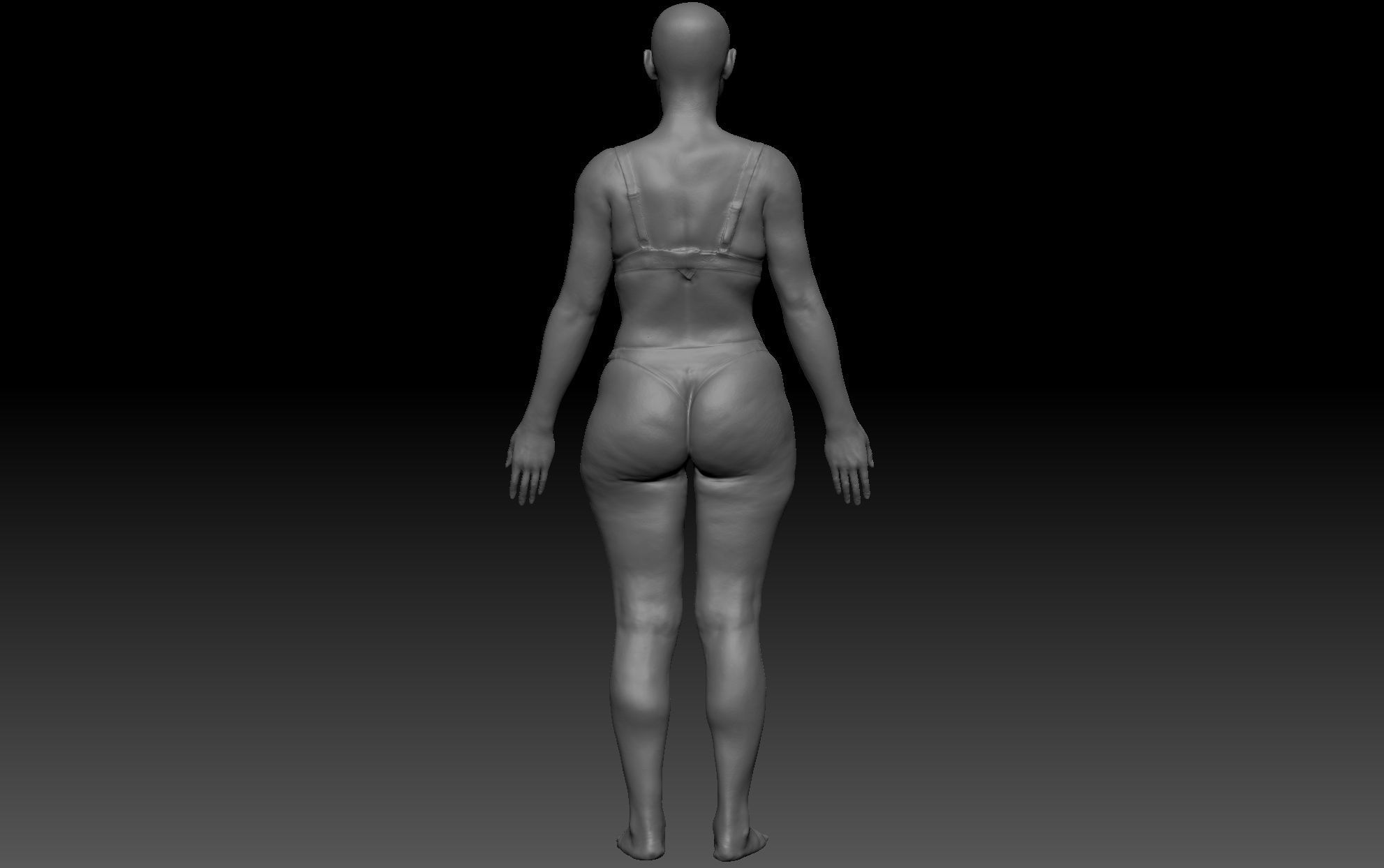 Black Skinny Male Female Complete Anatomy Pack Low-poly 3D model_11