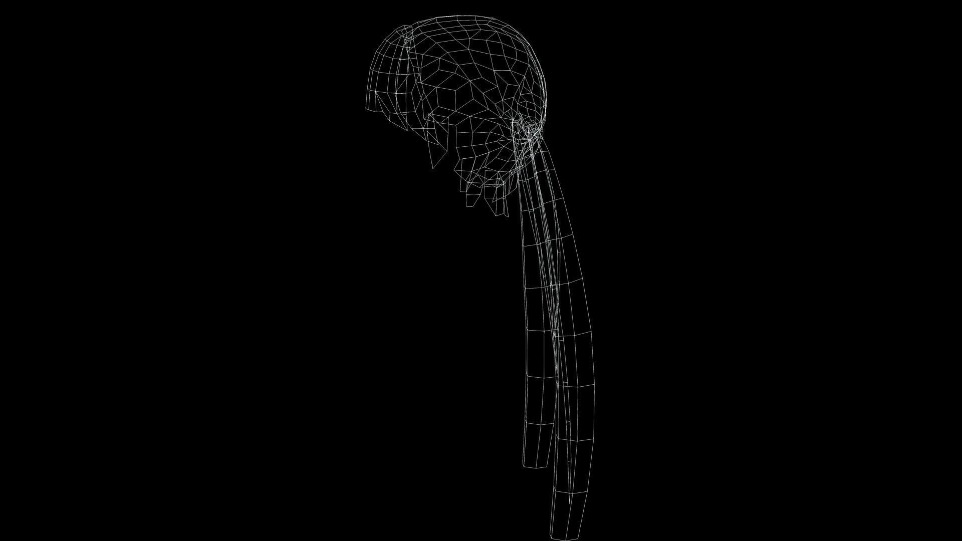 Long Up Pigtail - Female Hair Style Low-poly 3D model_12