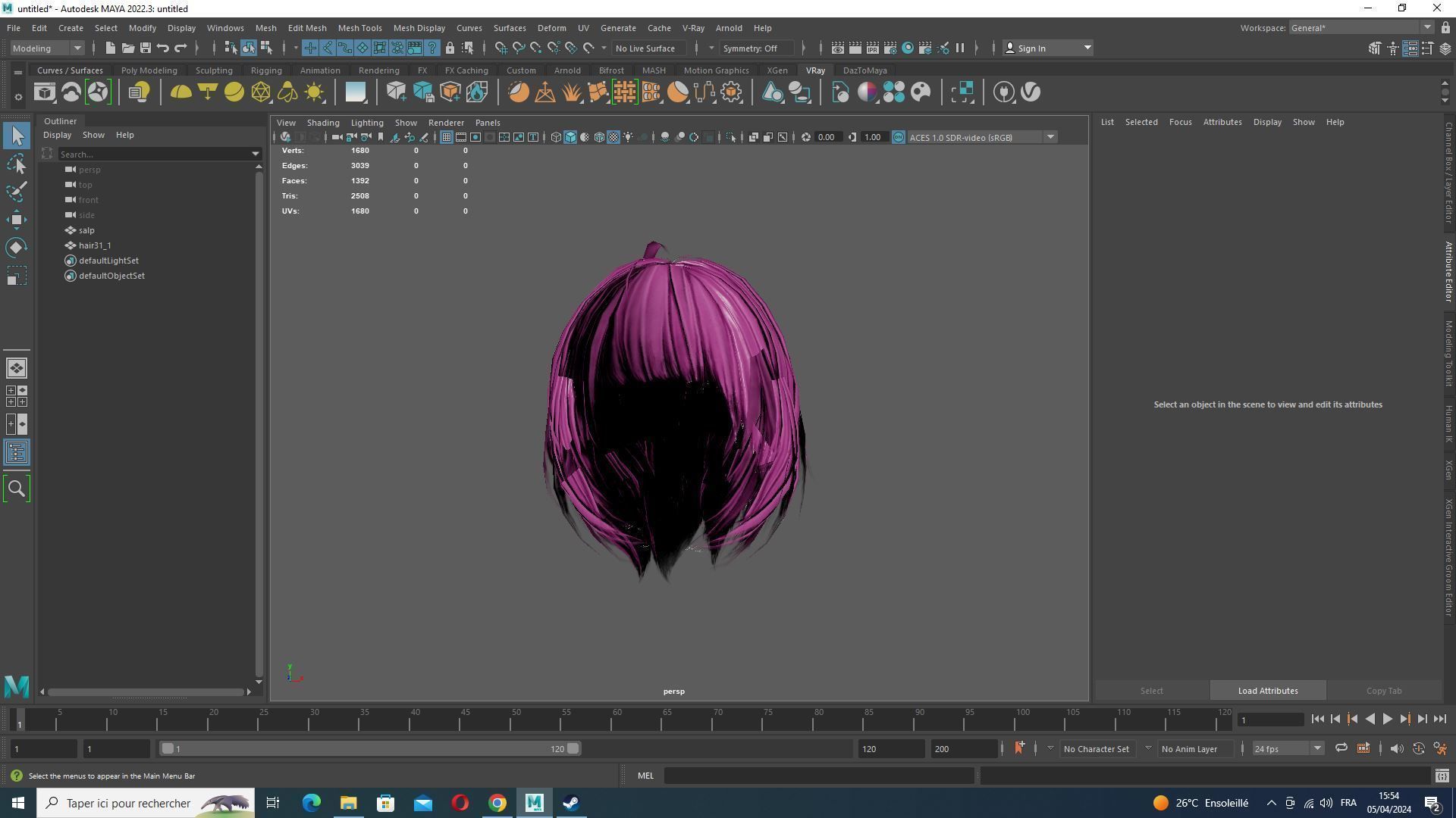 Classic Bob Hair Low-poly 3D model_15