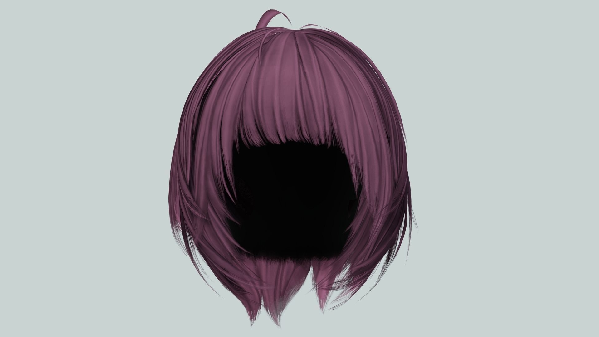 Classic Bob Hair Low-poly 3D model_10