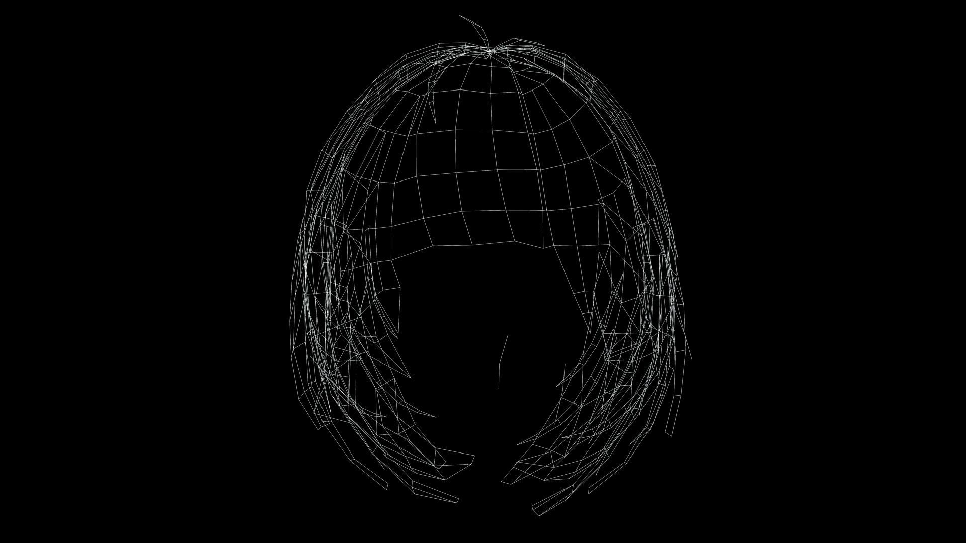 Classic Bob Hair Low-poly 3D model_12