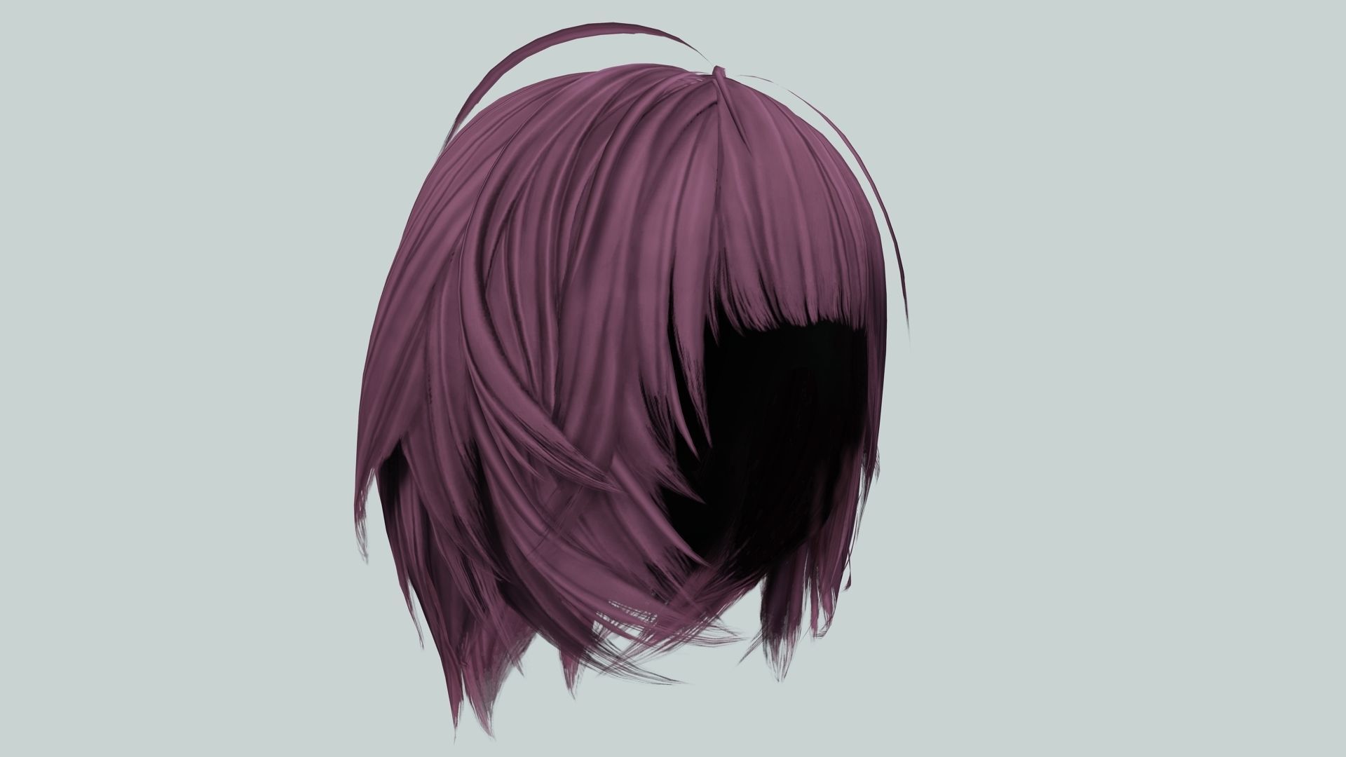 Classic Bob Hair Low-poly 3D model_11