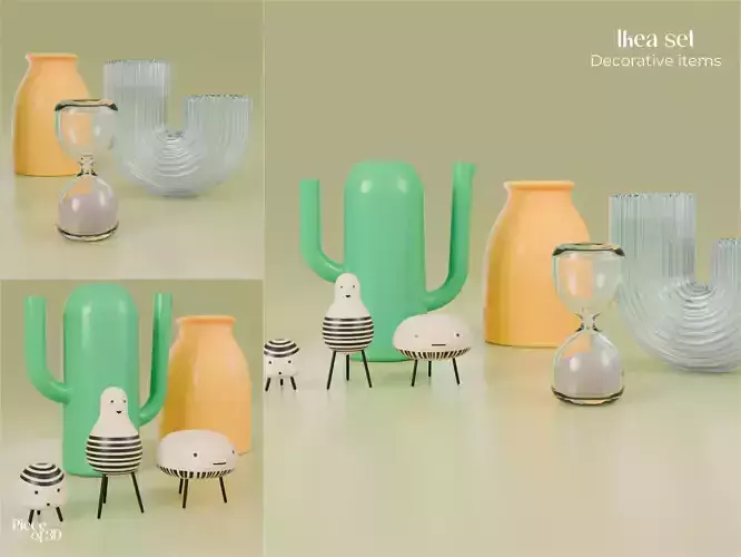 IKEA set - Decorative items - 5 pieces Free 3D model