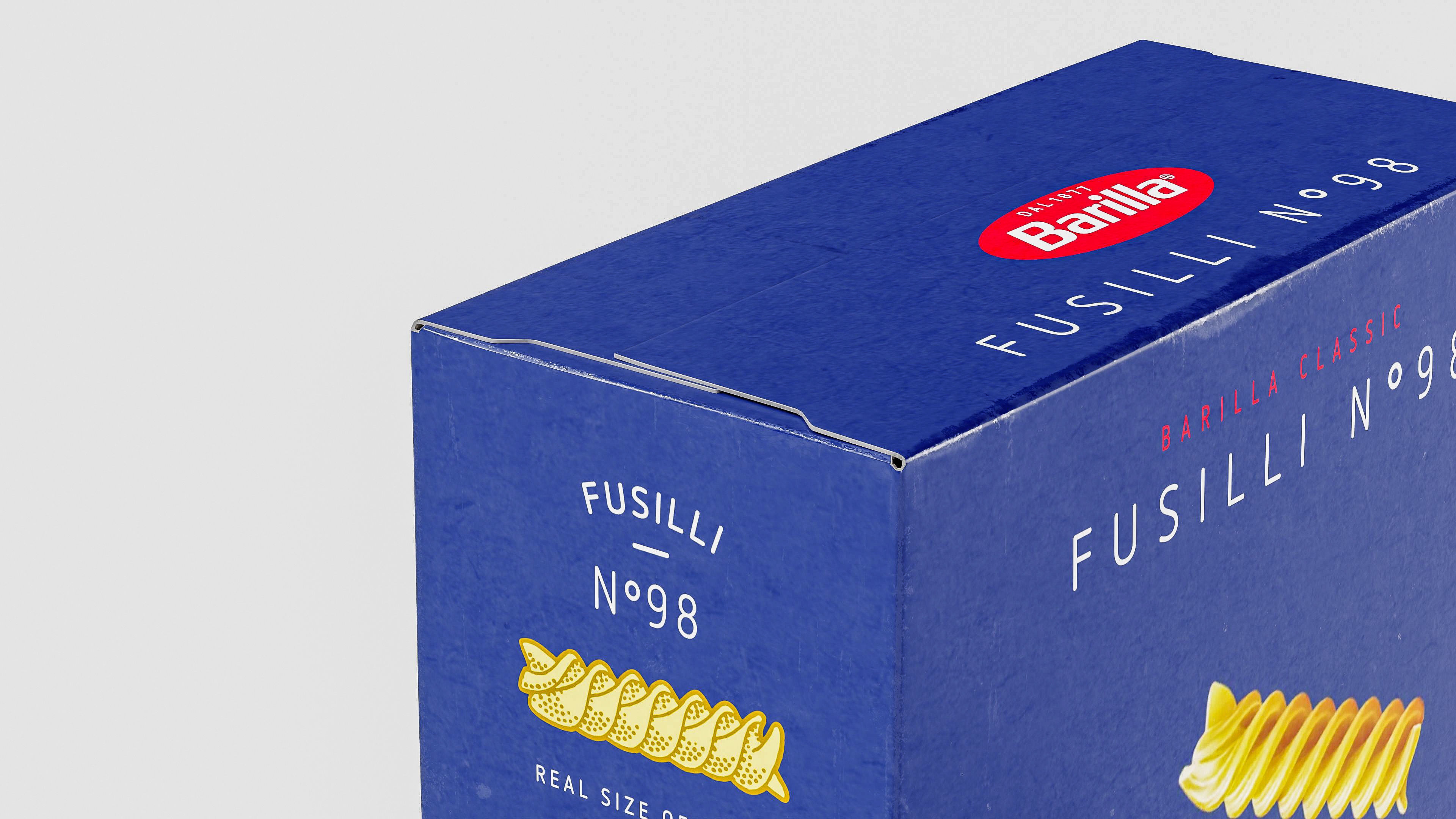 Barilla - Fusilli Packaging  - Pasta - 3D Model - Box Low-poly 3D model_6