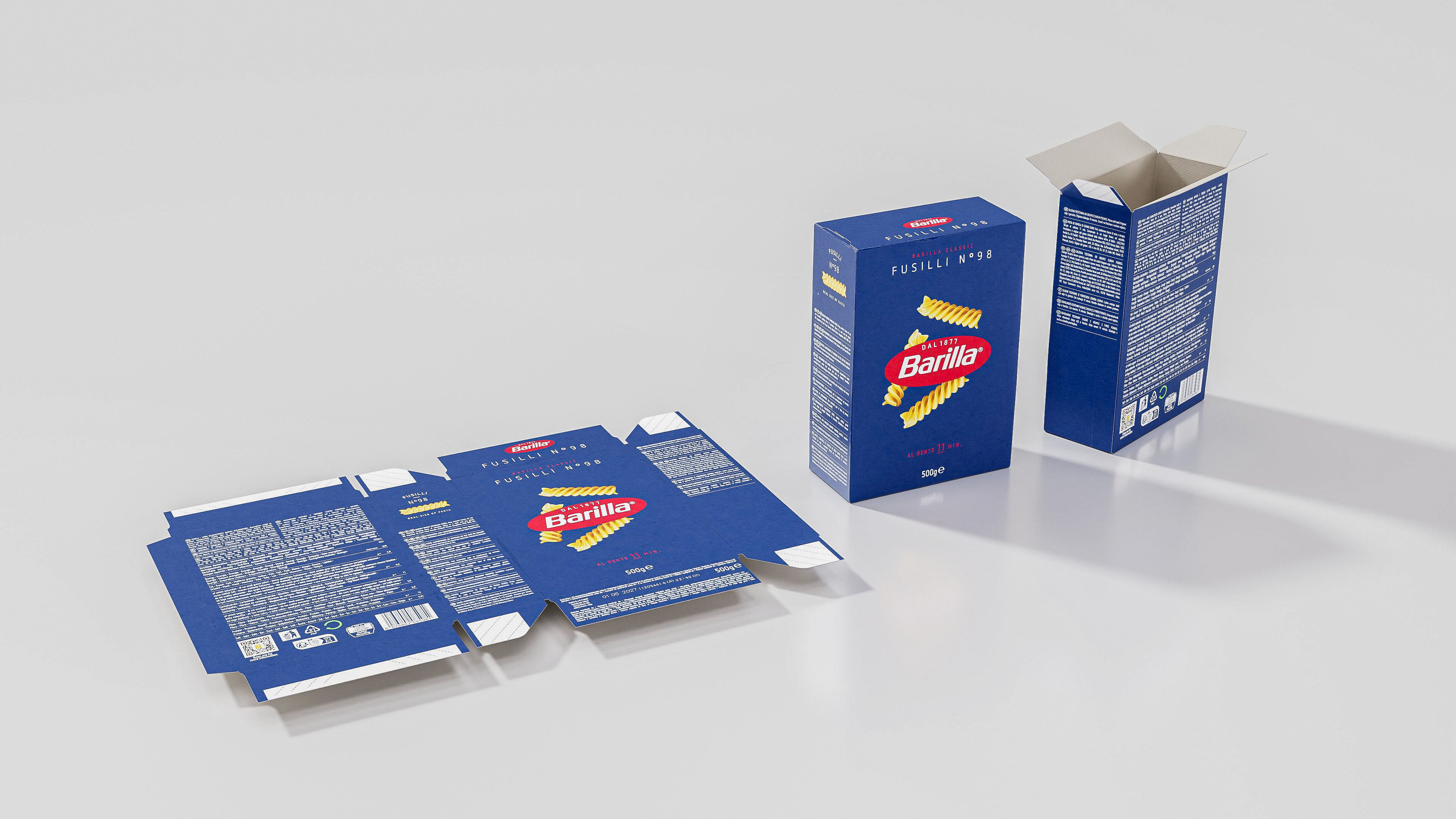 Barilla - Fusilli Packaging  - Pasta - 3D Model - Box Low-poly 3D model_1