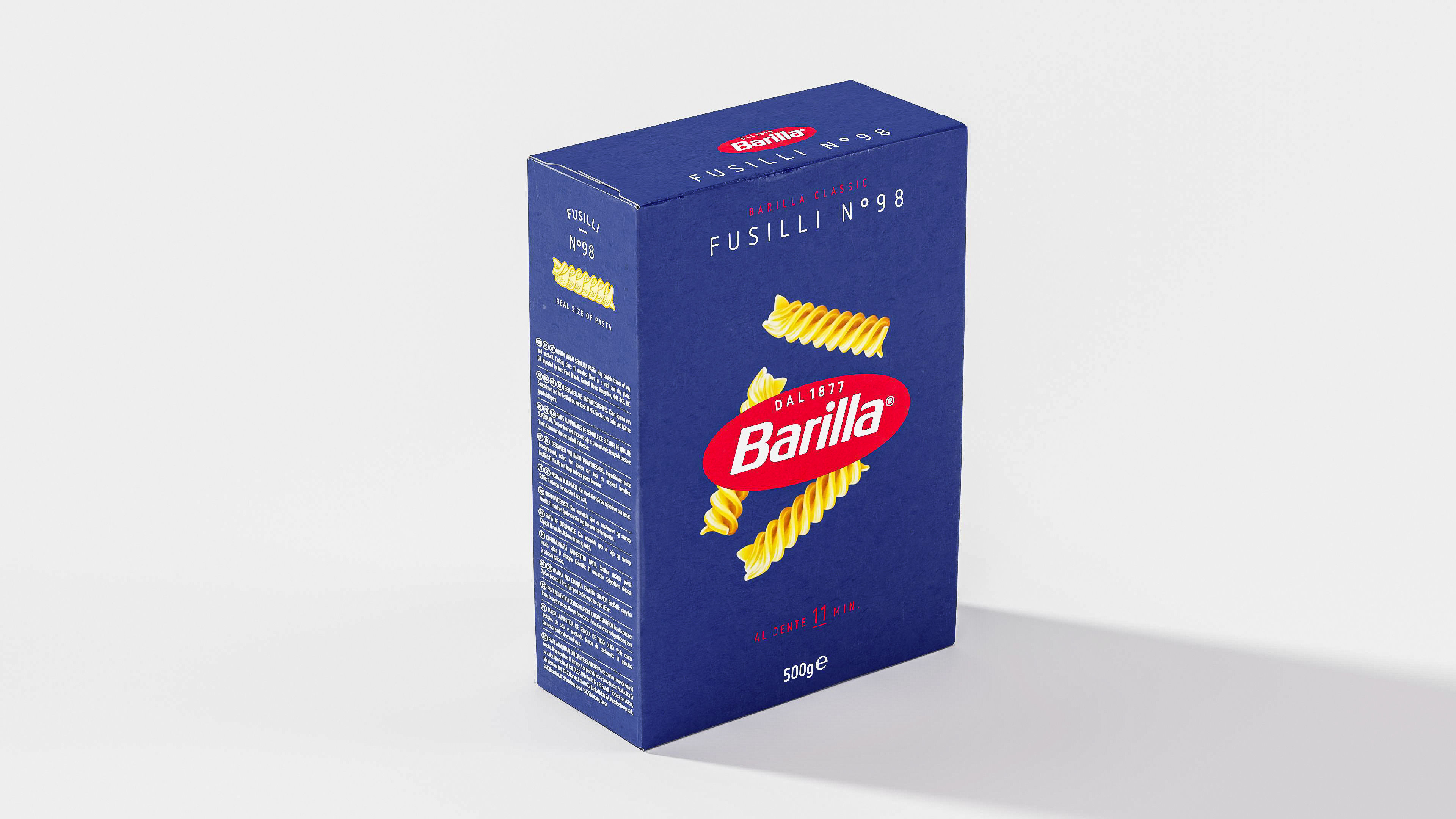 Barilla - Fusilli Packaging  - Pasta - 3D Model - Box Low-poly 3D model_2