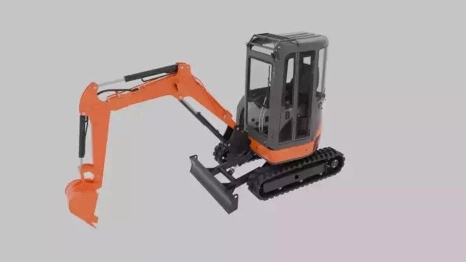 Mini excavator Hitachi Zaxis ZX27U-2  - Extra package version 3D model