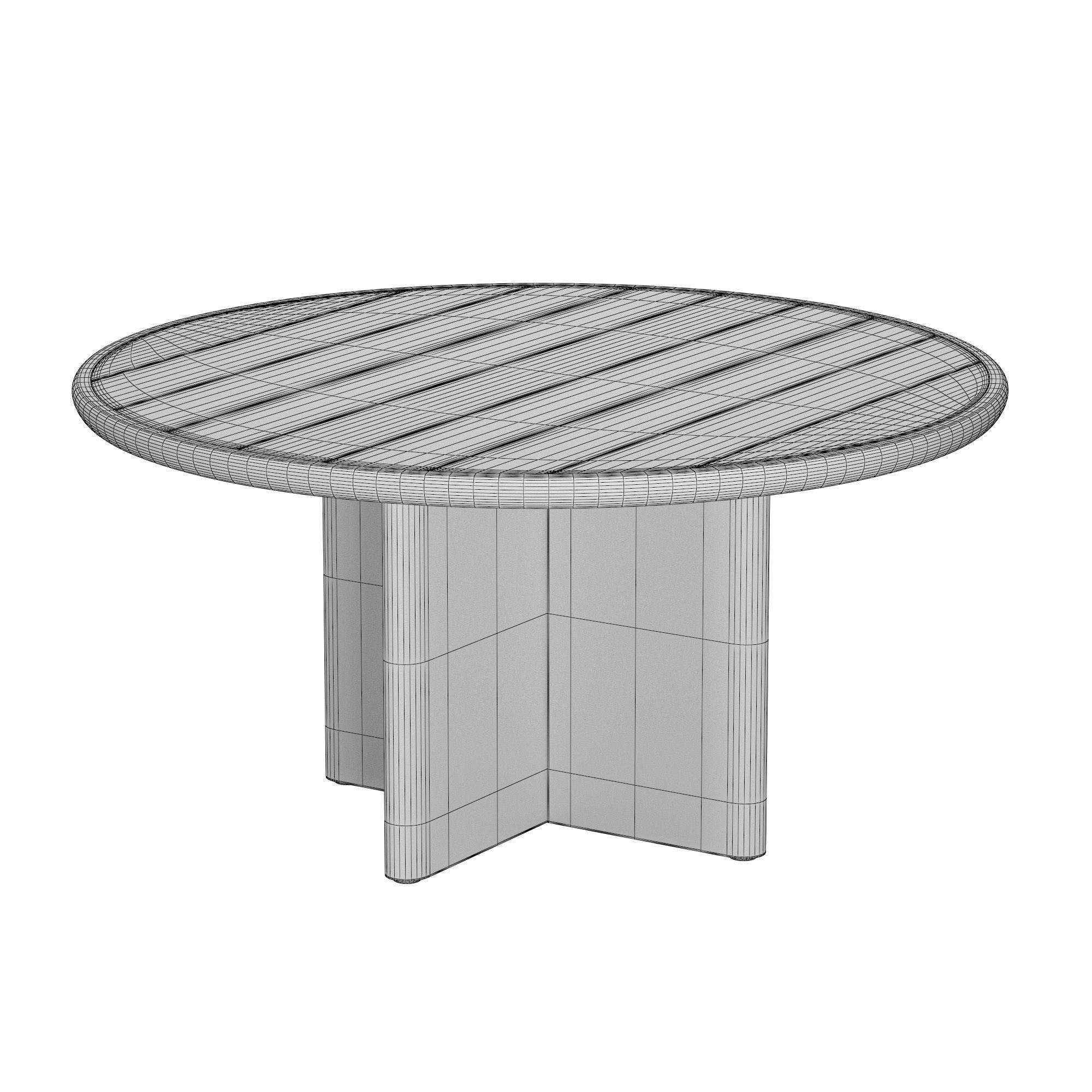 PALMA TEAK ROUND DINING TABLE 3D model_4