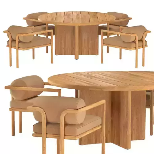 PALMA TEAK ROUND DINING SET