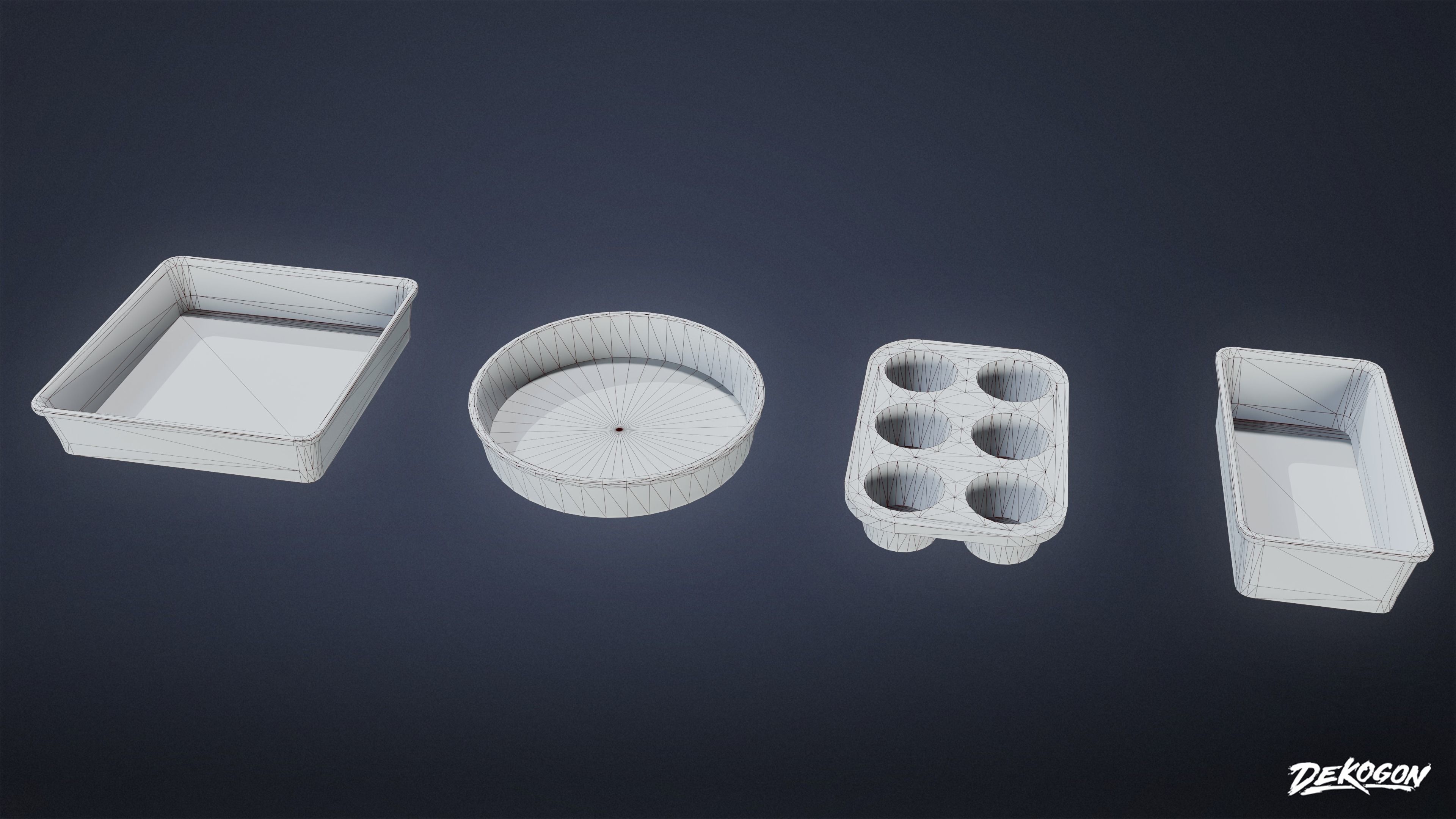 KITCHEN - Baking Pans 01 - LOW POLY Low-poly 3D model_1