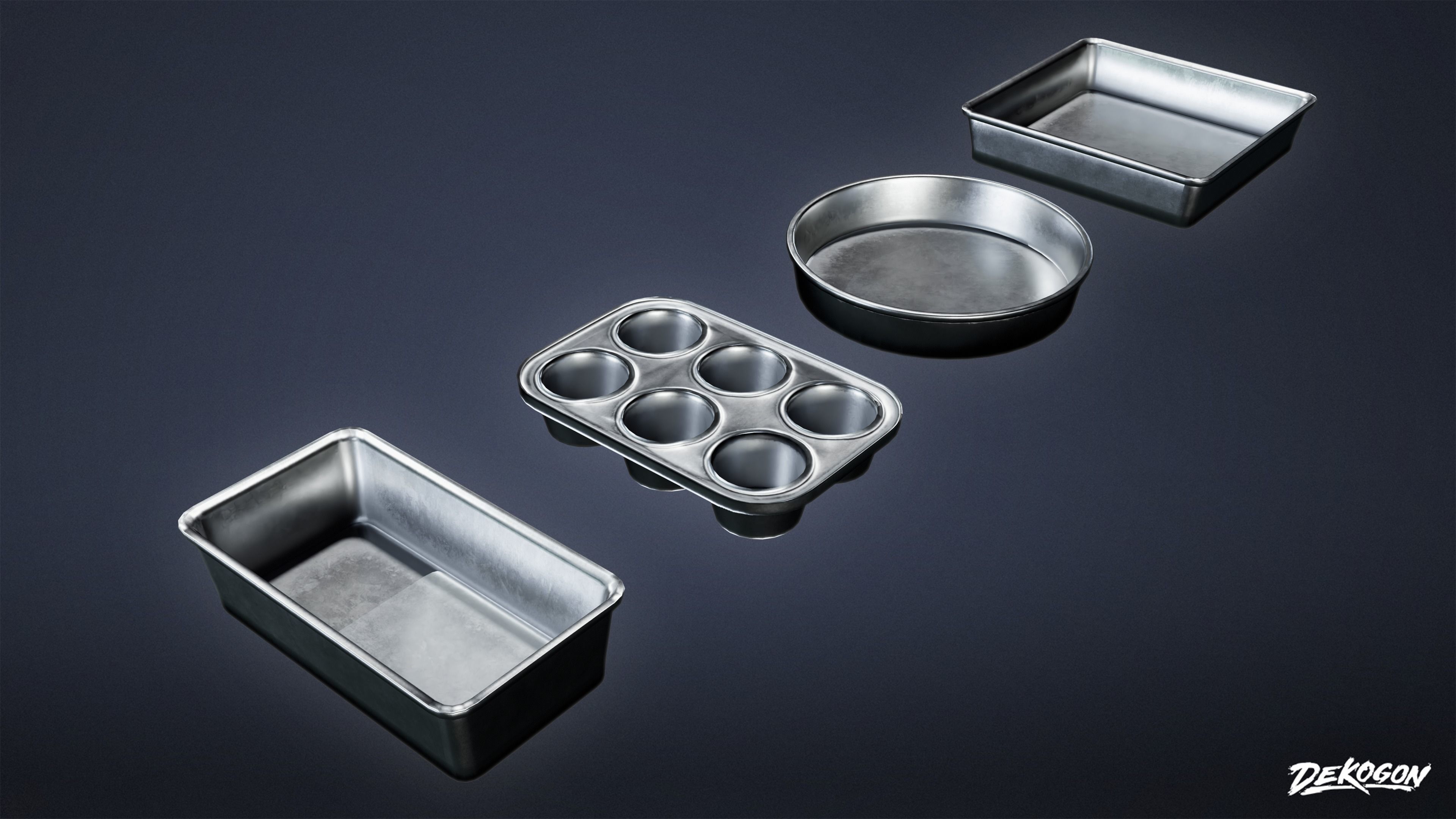 KITCHEN - Baking Pans 01 - LOW POLY Low-poly 3D model_4