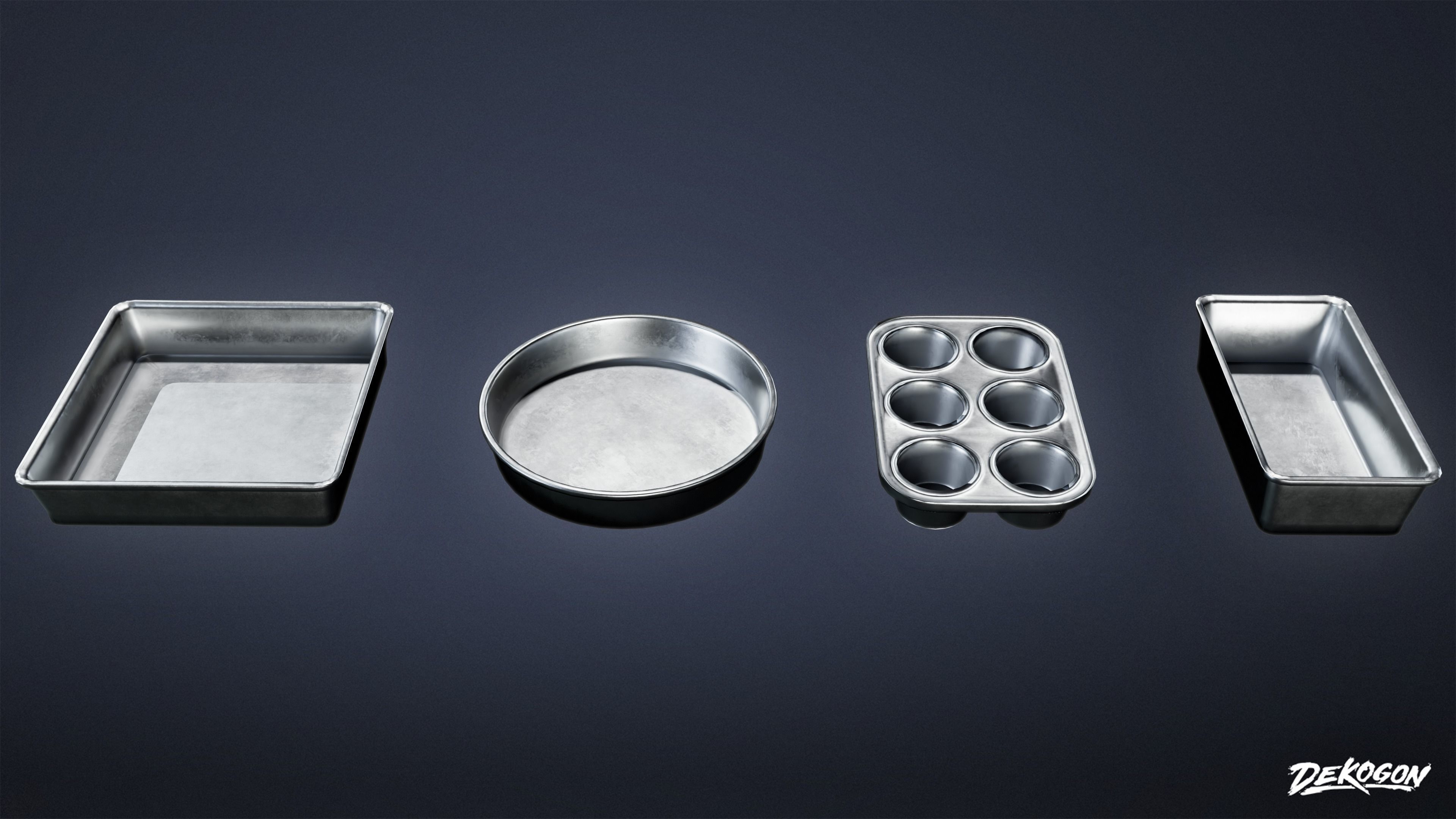 KITCHEN - Baking Pans 01 - LOW POLY Low-poly 3D model_2