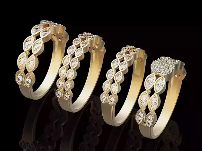 Lux rings silver gold jewelry printable 3D model