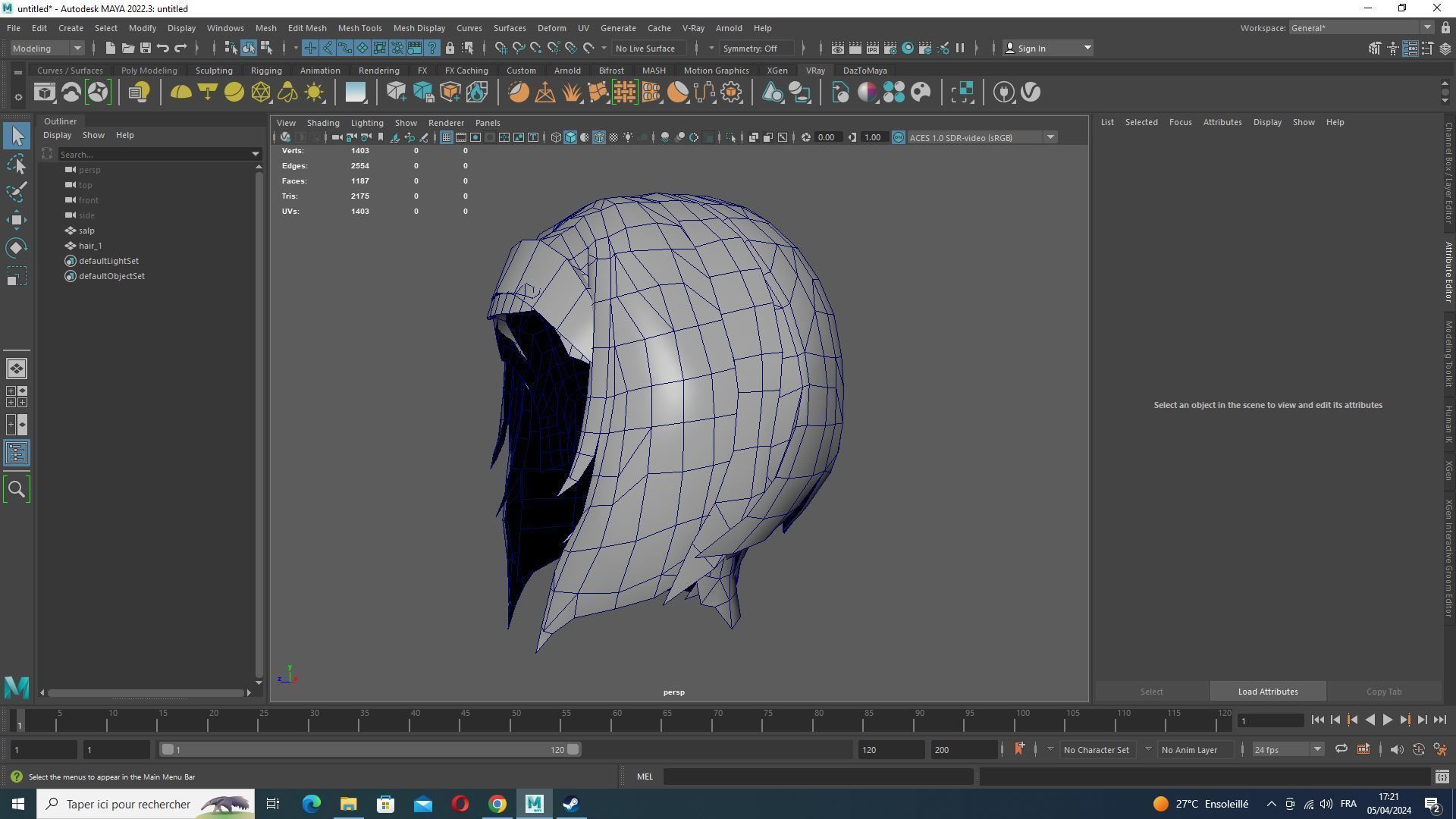 Female Hair - Bob Style Low-poly 3D model_13