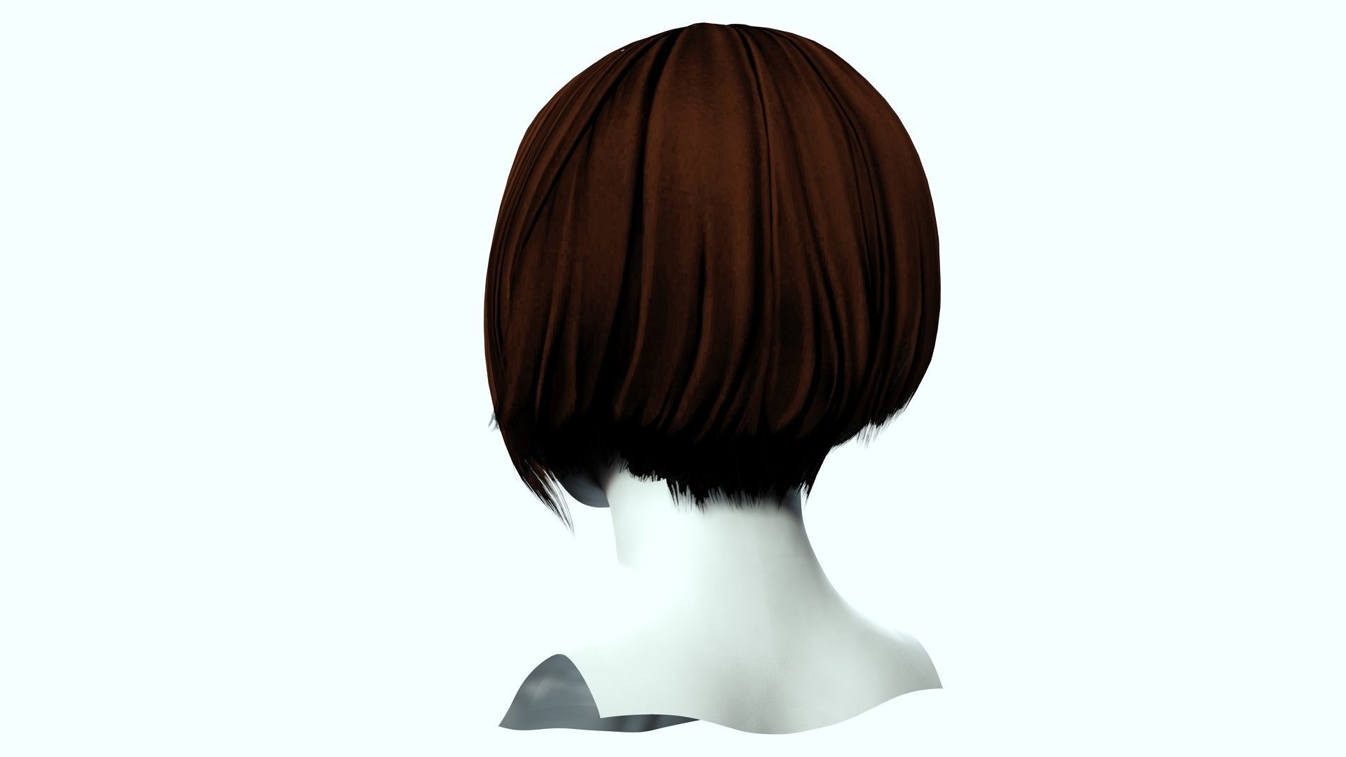 Female Hair - Bob Style Low-poly 3D model_5