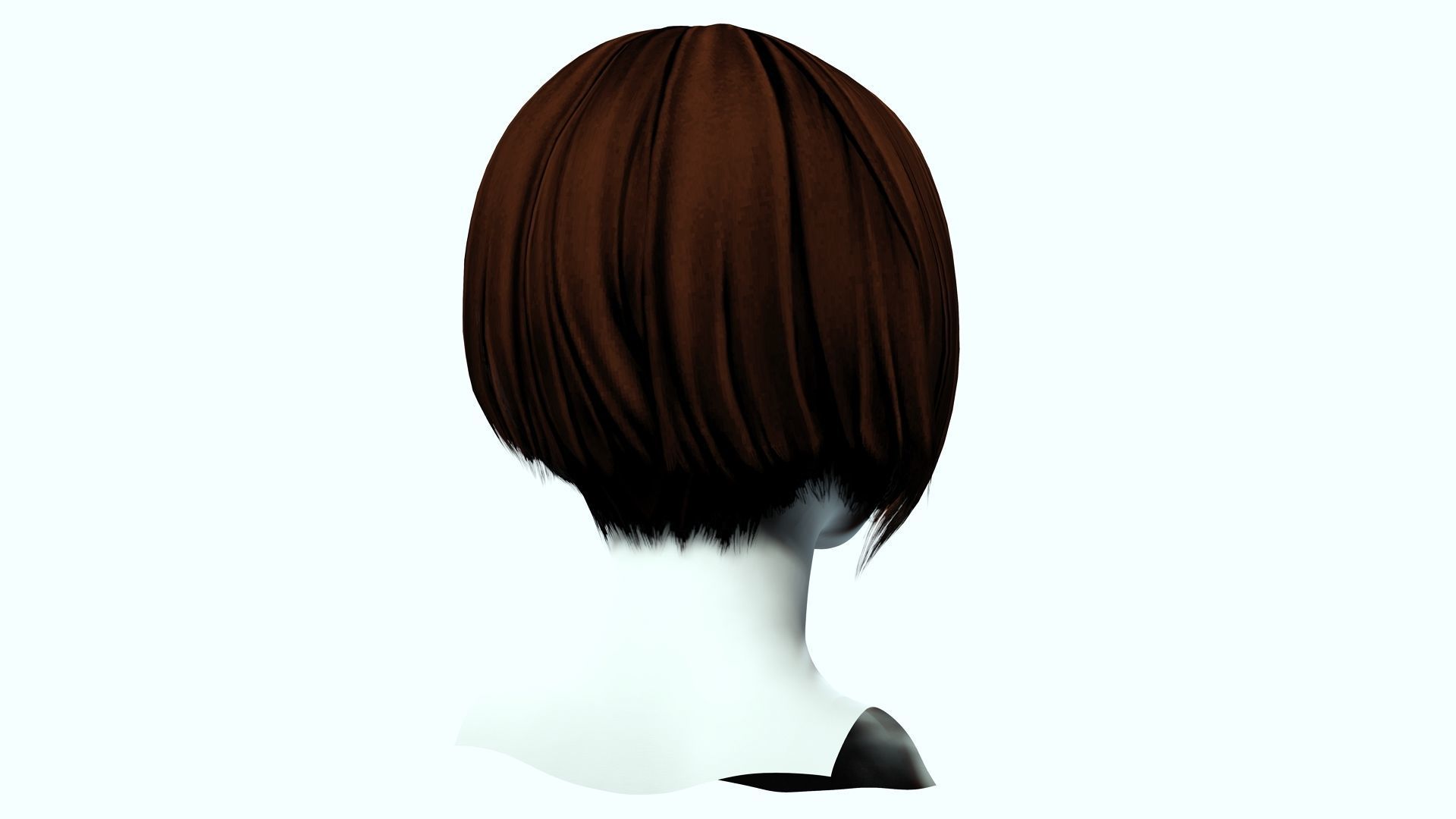 Female Hair - Bob Style Low-poly 3D model_6