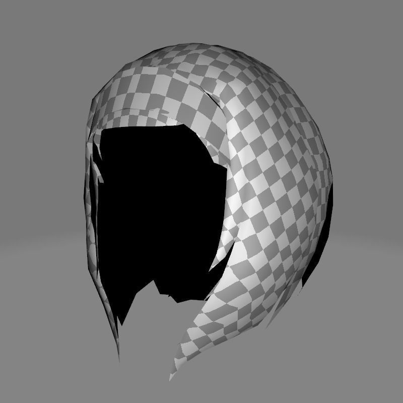 Female Hair - Bob Style Low-poly 3D model_14
