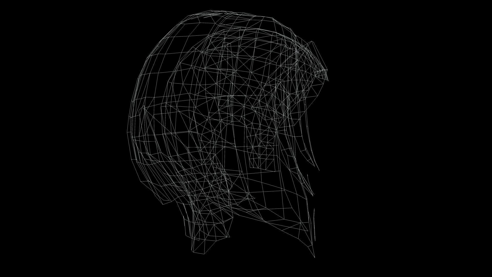 Female Hair - Bob Style Low-poly 3D model_9