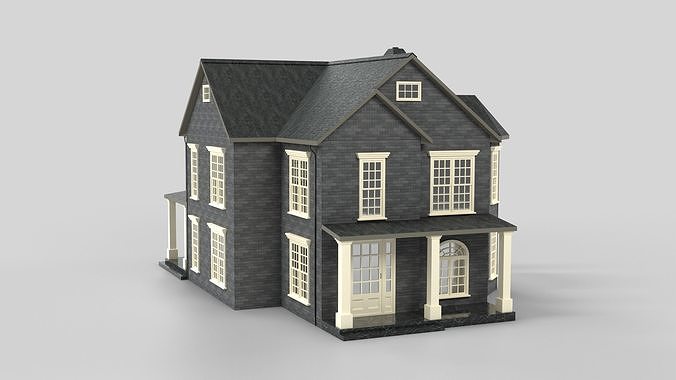 British House Design 19T1  Low-poly 3D model 4