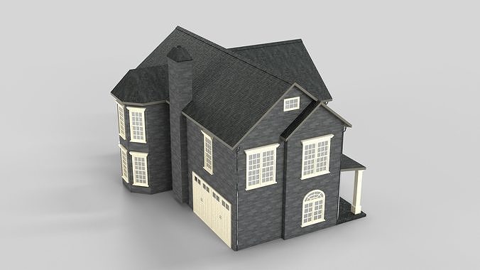 British House Design 19T1  Low-poly 3D model 2