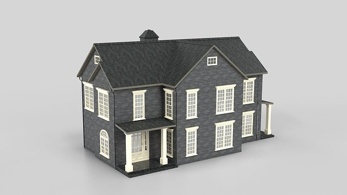 British House Design 19T1  Low-poly 3D model 6