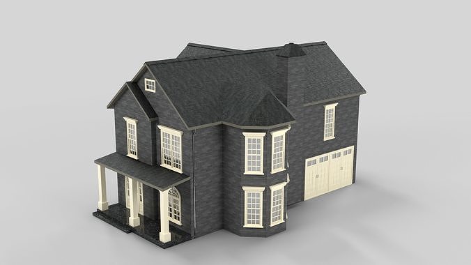 British House Design 19T1  Low-poly 3D model 3