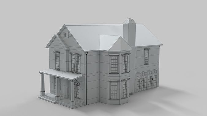 British House Design 19T1  Low-poly 3D model 7