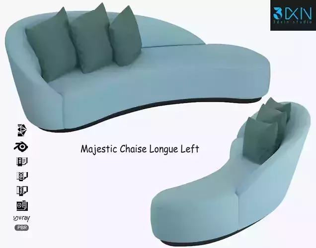 Majestic Chaise Longue Left 3D model
