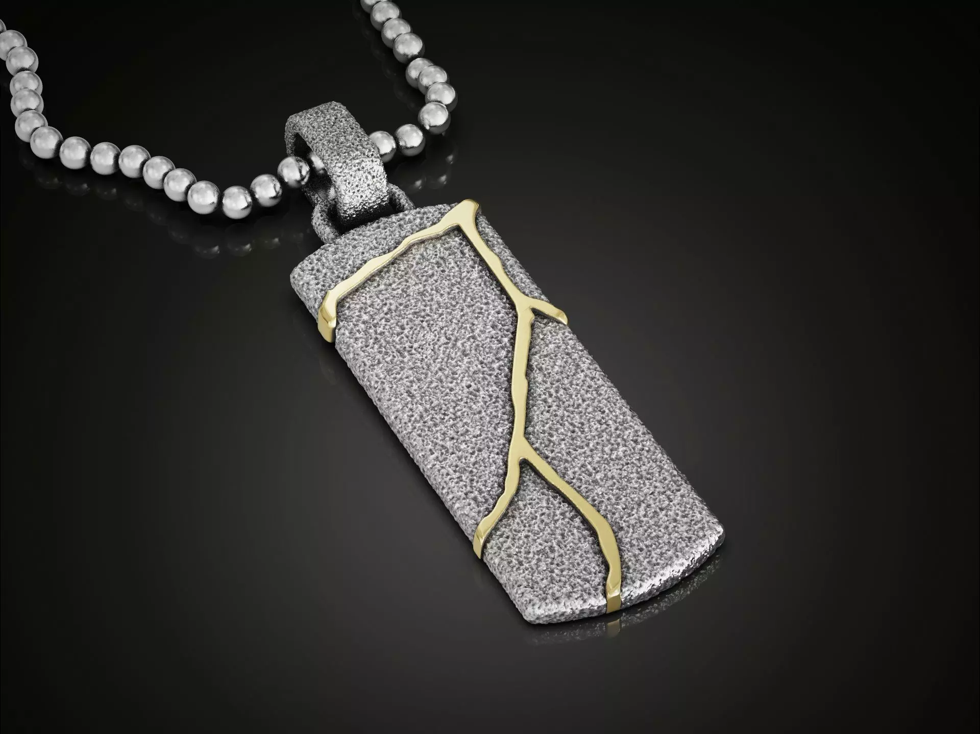 Kintsugi Japanese Art Pendant 3D print model_0