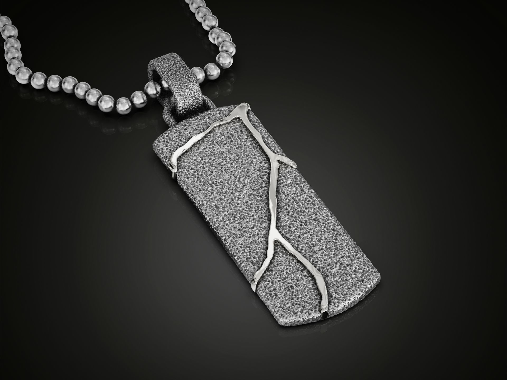 Kintsugi Japanese Art Pendant 3D print model_3