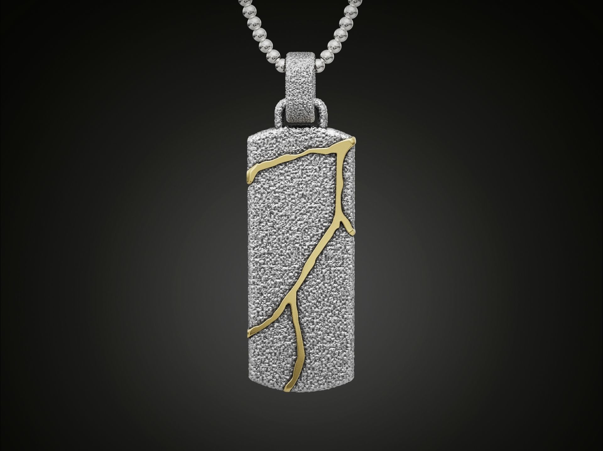 Kintsugi Japanese Art Pendant 3D print model_2