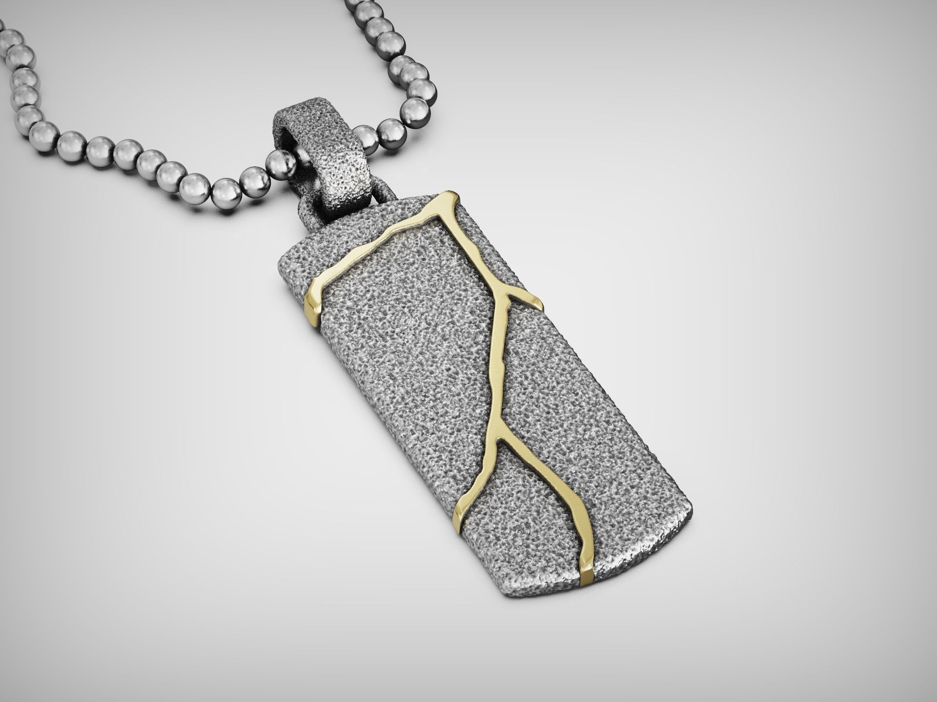 Kintsugi Japanese Art Pendant 3D print model_6