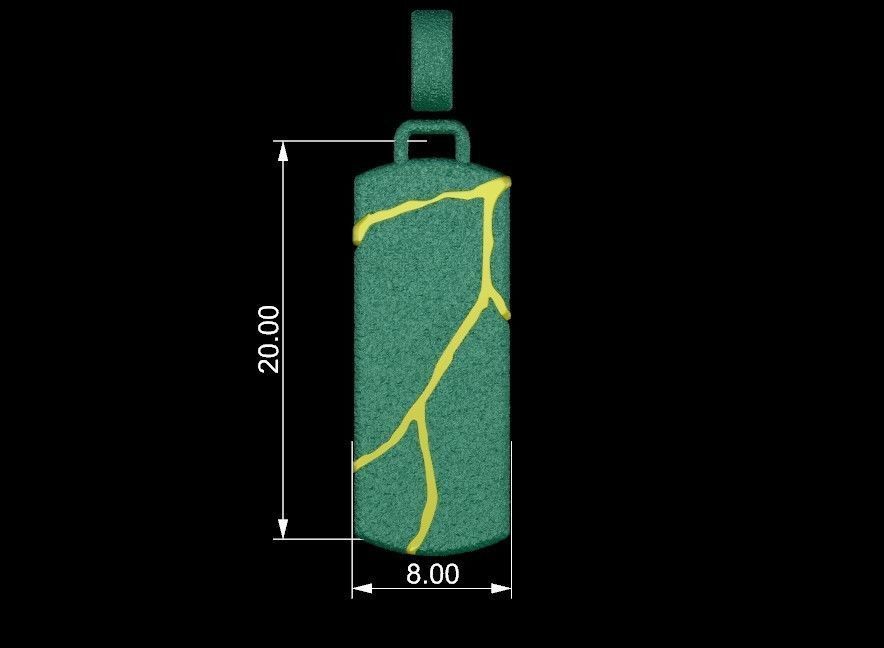 Kintsugi Japanese Art Pendant 3D print model_9