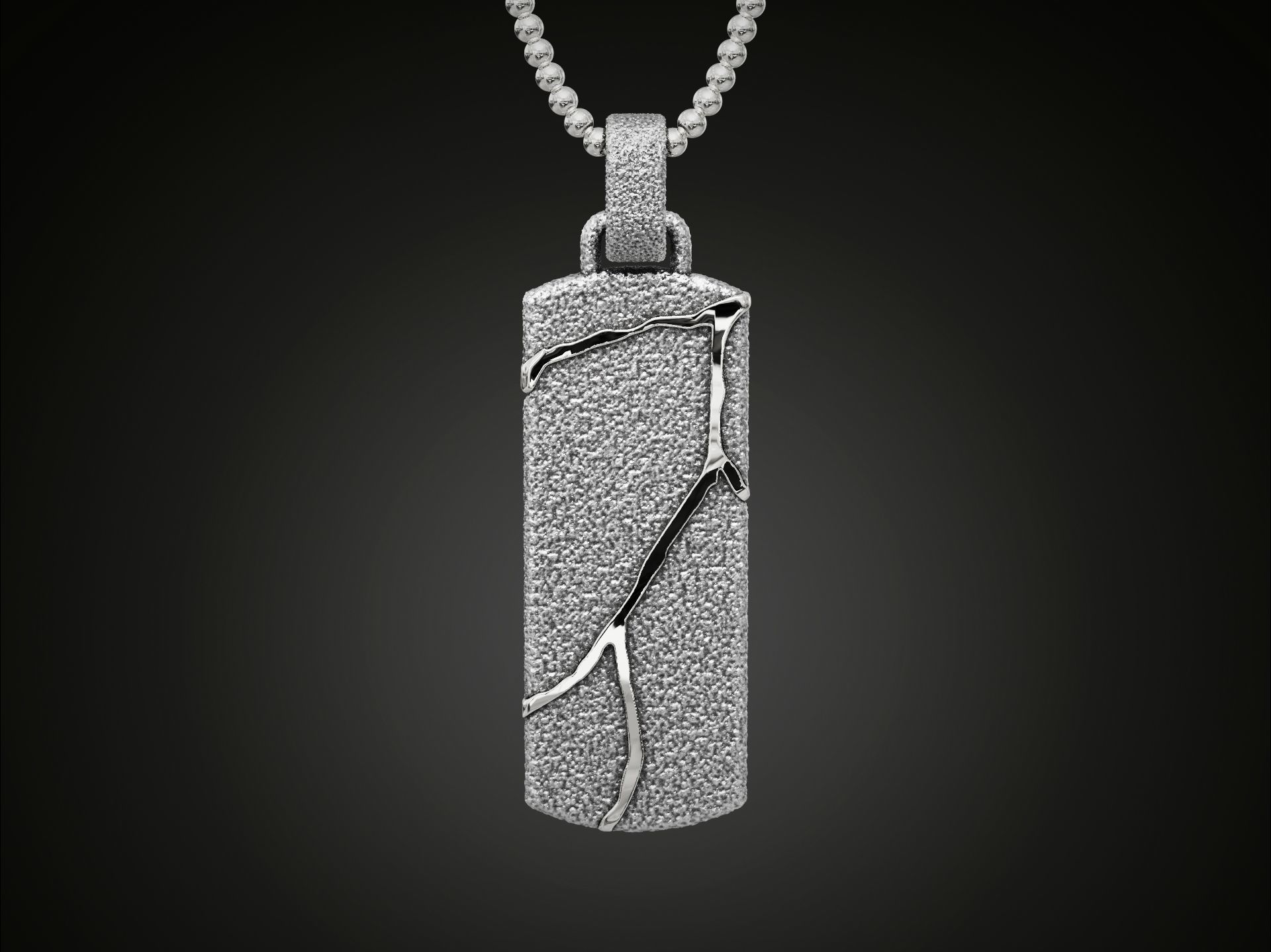 Kintsugi Japanese Art Pendant 3D print model_1