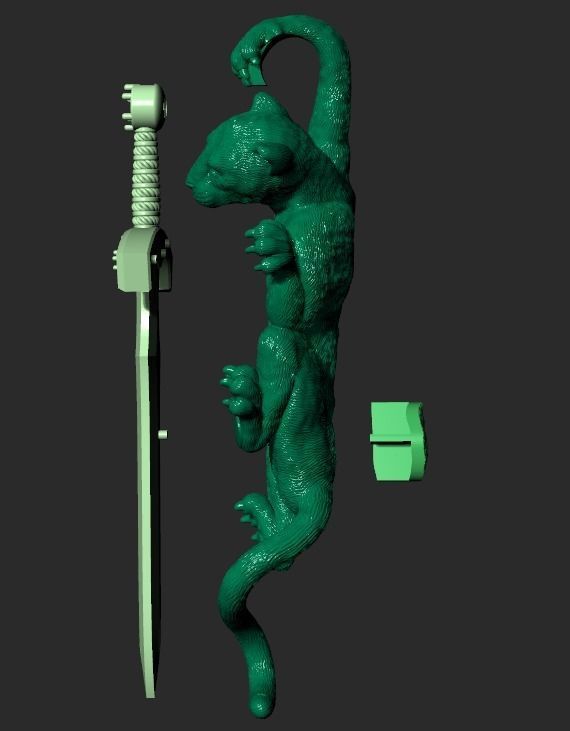 PANTHER PENDANT WITH A SWORD Printable Model 3D print model_12