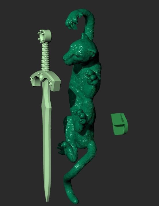 PANTHER PENDANT WITH A SWORD Printable Model 3D print model_3