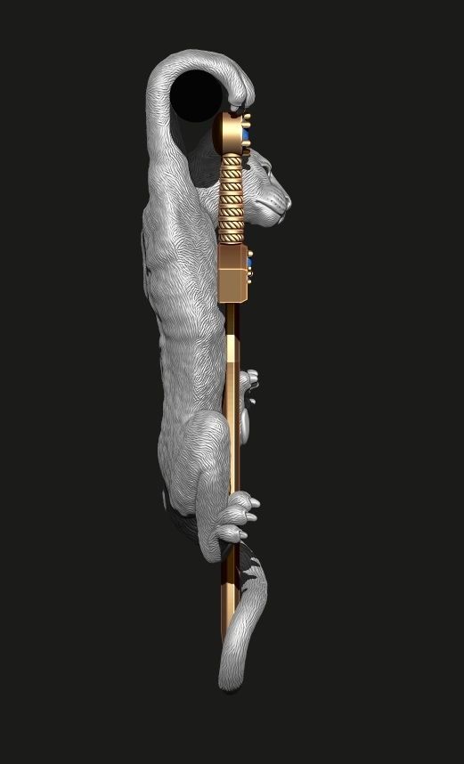 PANTHER PENDANT WITH A SWORD Printable Model 3D print model_7