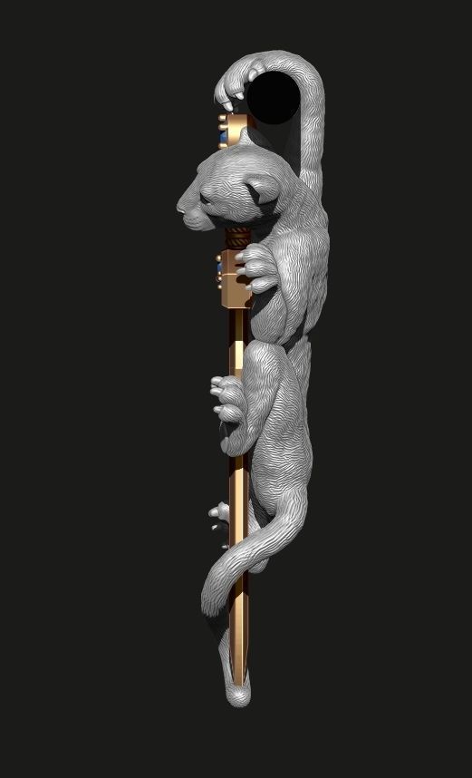 PANTHER PENDANT WITH A SWORD Printable Model 3D print model_5