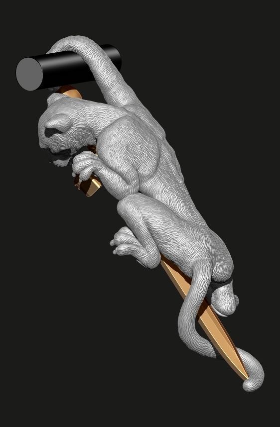 PANTHER PENDANT WITH A SWORD Printable Model 3D print model_10