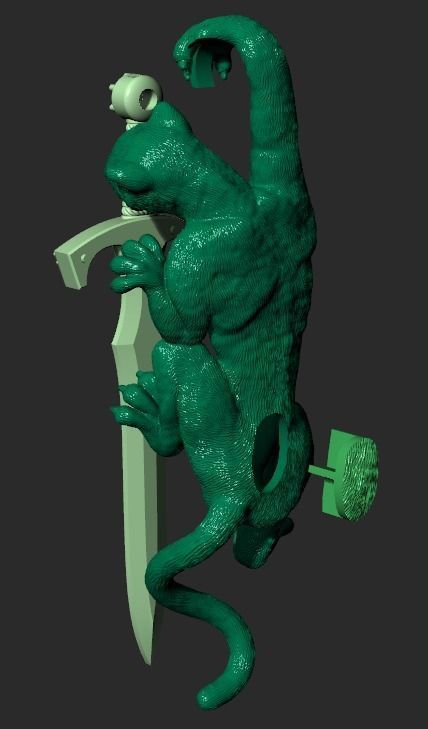PANTHER PENDANT WITH A SWORD Printable Model 3D print model_4