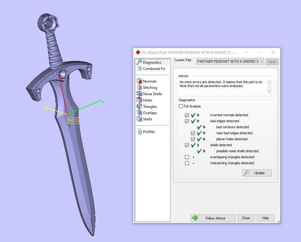 PANTHER PENDANT WITH A SWORD Printable Model 3D print model_13