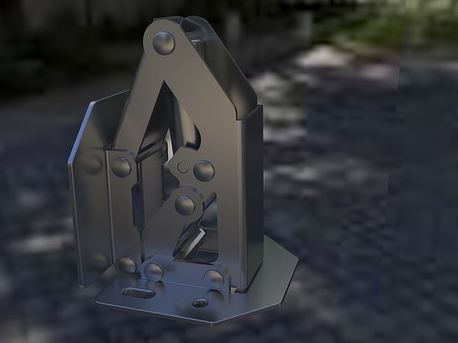 Non perforated 90 degree hinge 3D model