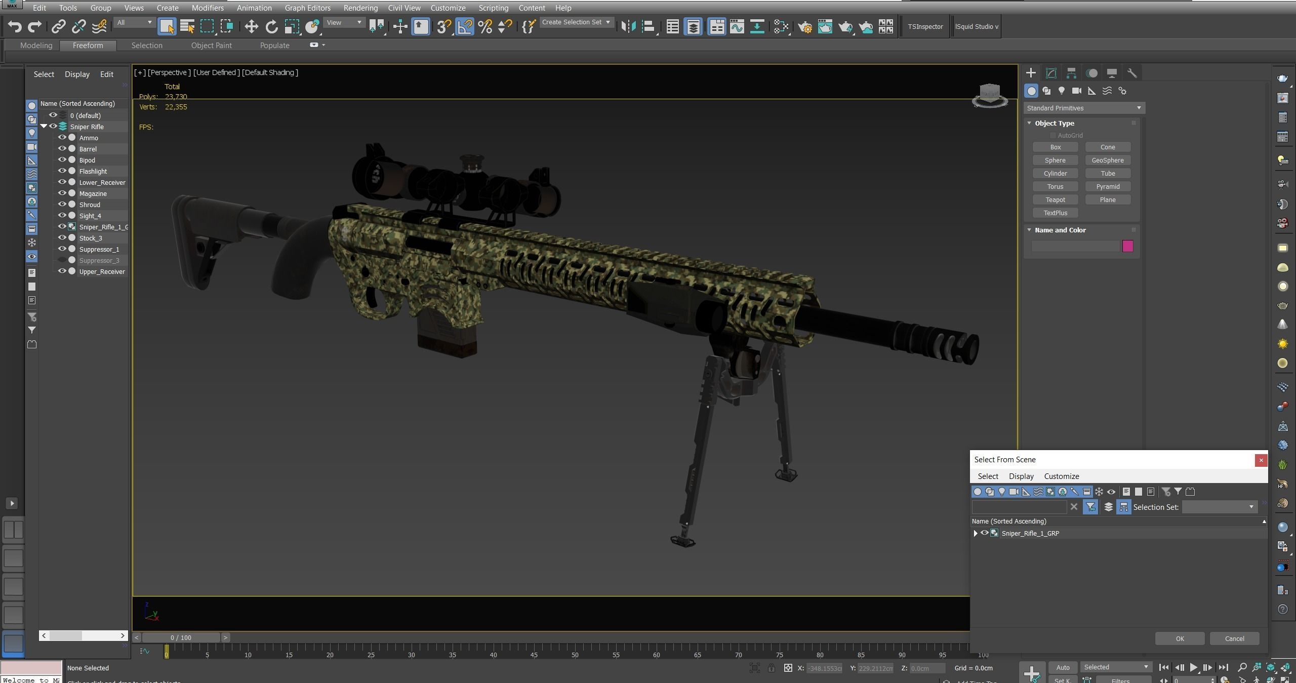 Sniper Rifle 1 Used Low-poly 3D model_20