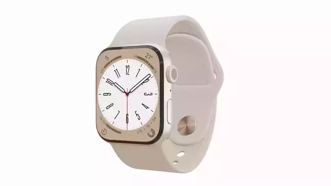 Apple Watch Series 8 Sport Band Starlight Color 3D Model