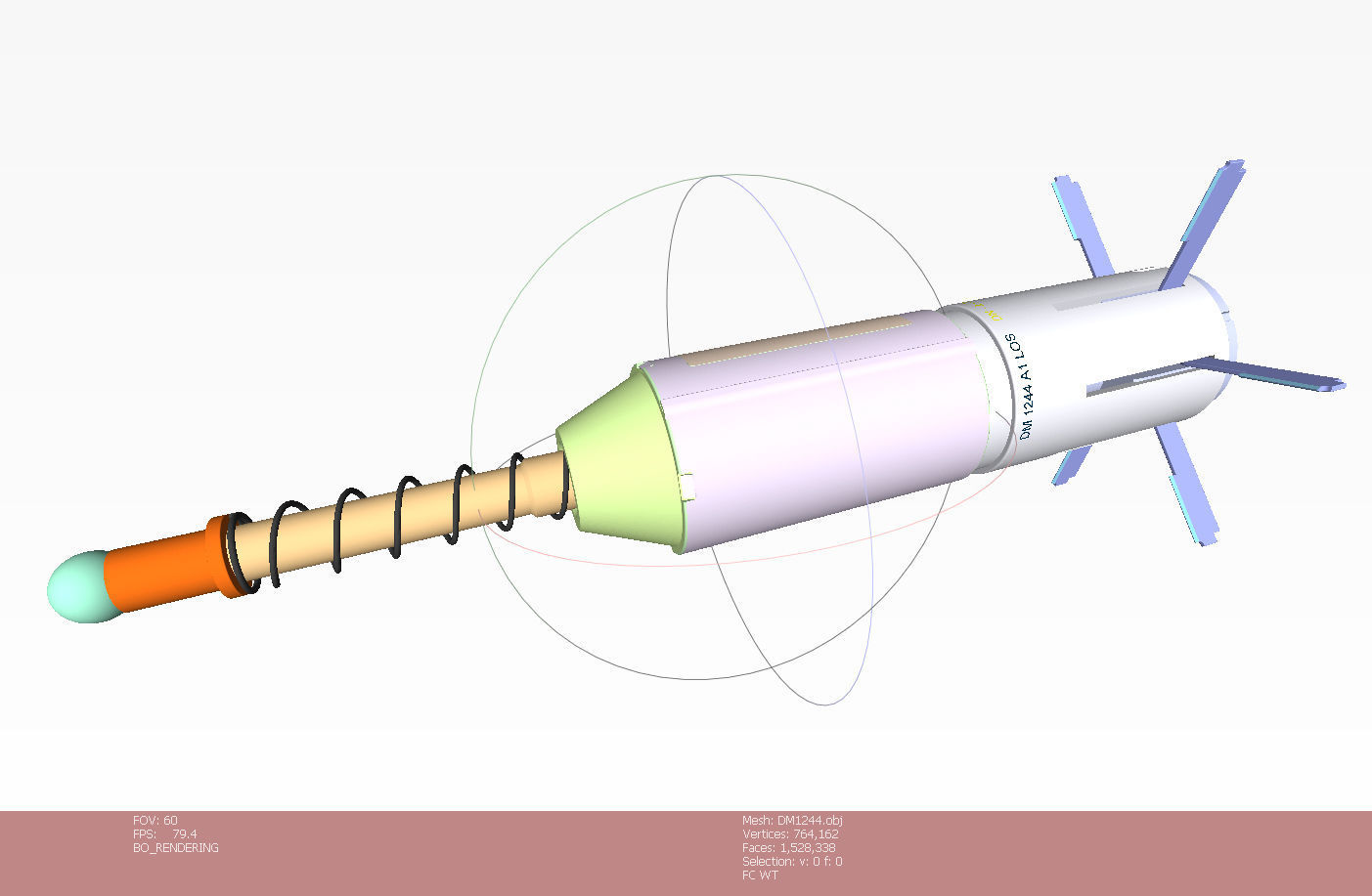DM-1244  German Submunition Avia Bomb Anti Tank 3D model_14