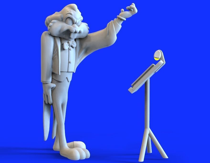 BUGS BUNNY AS LEOPOLD STOKOWSKI - PARTS AND COMPLETE  3D print model_10