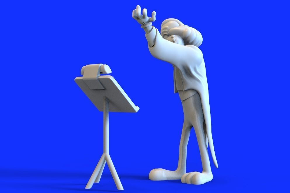 BUGS BUNNY AS LEOPOLD STOKOWSKI - PARTS AND COMPLETE  3D print model_17