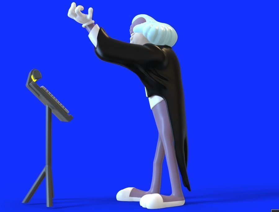 BUGS BUNNY AS LEOPOLD STOKOWSKI - PARTS AND COMPLETE  3D print model_5