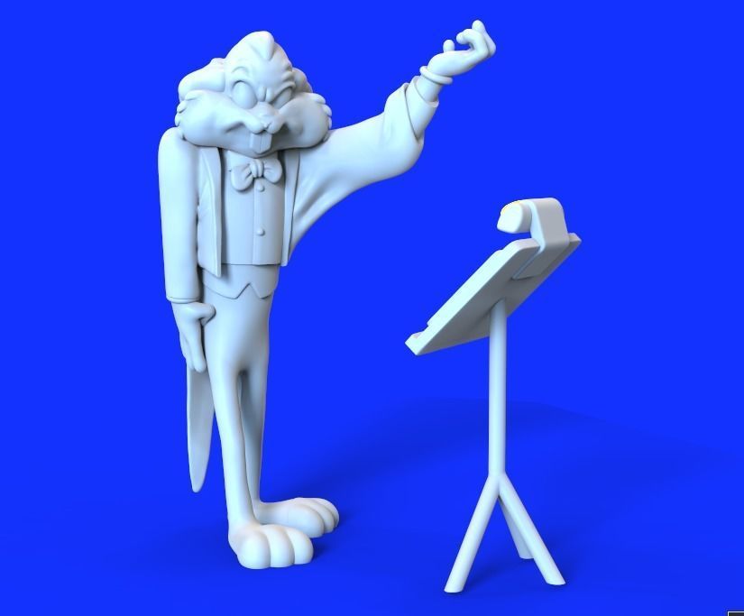 BUGS BUNNY AS LEOPOLD STOKOWSKI - PARTS AND COMPLETE  3D print model_21